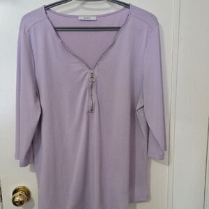 Women's Light Purple Blouse with Zipper
